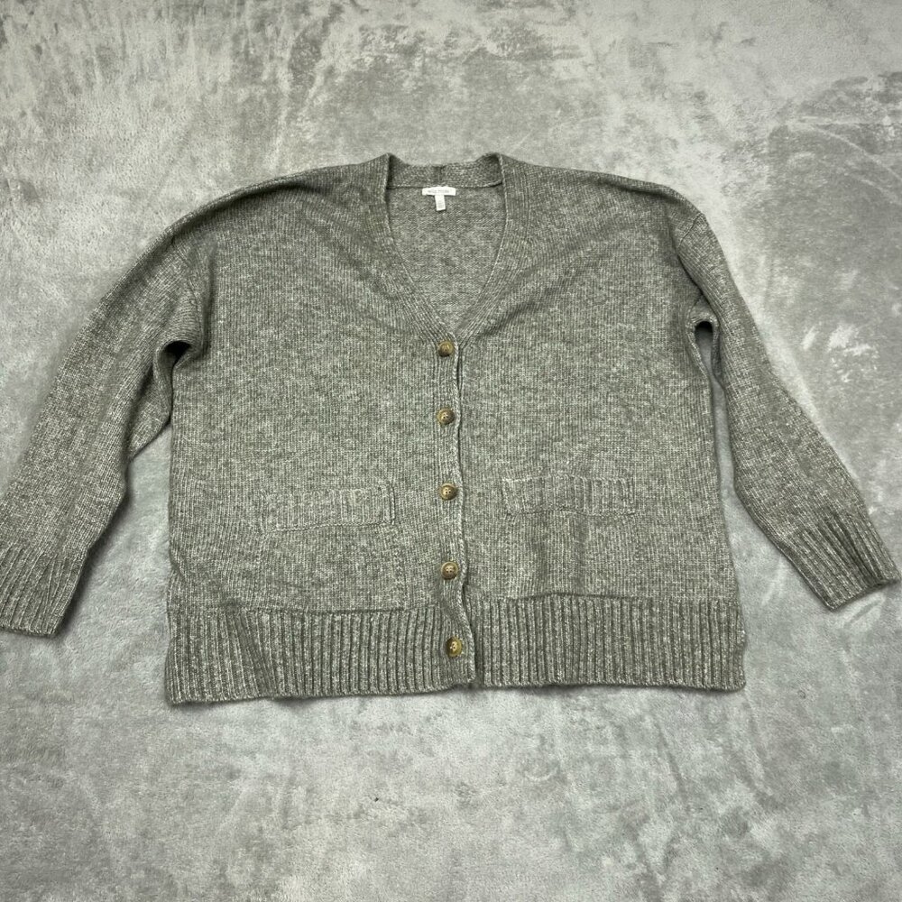 Ella Moss Womens Gray Button-Front Cardigan Sweater L/G NWT 6394